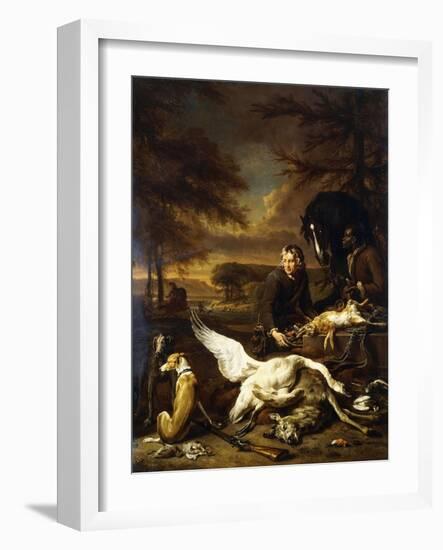 The Spoils of a Hunt with a Hunt Servant and a Black Page Holding a Bay, 1700-Jan Weenix-Framed Giclee Print