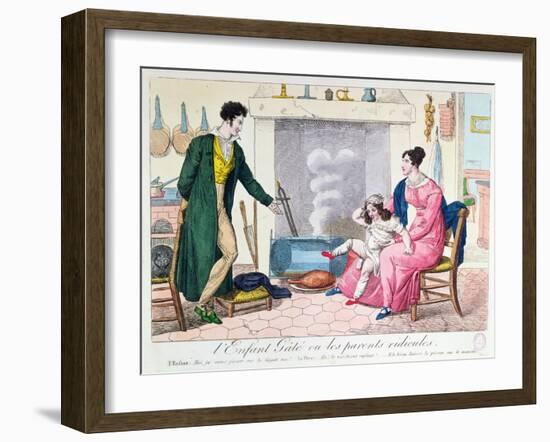 The Spoilt Child or the Ridiculous Parents, Early 19th Century-null-Framed Giclee Print