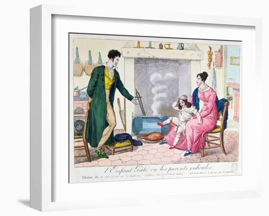 The Spoilt Child or the Ridiculous Parents, Early 19th Century-null-Framed Giclee Print