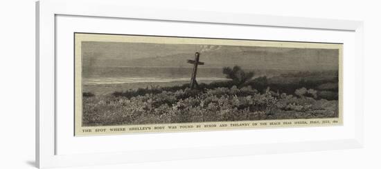 The Spot Where Shelley's Body Was Found by Byron and Trelawny on the Beach Near Spezzia-null-Framed Giclee Print