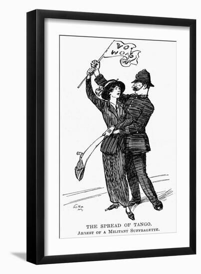 The Spread of the Tango:The Arrest of a Militant Suffragette-null-Framed Art Print
