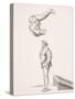 The Spring Board, Illustration from a Facsimilie of 'Excercises in Leaping and Vaulting', by A.…-null-Stretched Canvas