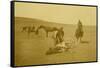 "The Spring Round-Up" Roping A Texas Steer-LA Huffman-Framed Stretched Canvas