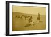 "The Spring Round-Up" Roping A Texas Steer-LA Huffman-Framed Art Print