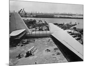 The Spruce Goose under Construction-null-Mounted Photographic Print