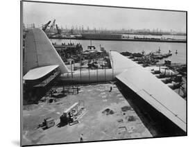The Spruce Goose under Construction-null-Mounted Photographic Print