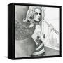 The Spy (Drawing)-Jami Goddess-Framed Stretched Canvas