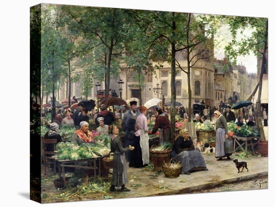 The Square in Front of Les Halles, 1880-Victor Gabriel Gilbert-Stretched Canvas