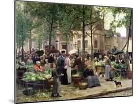 The Square in Front of Les Halles, 1880-Victor Gabriel Gilbert-Mounted Giclee Print