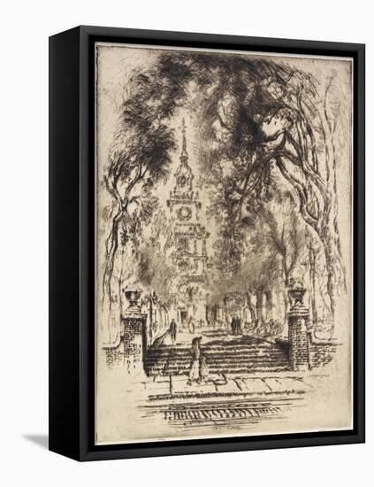 The Square, Independence Square, Philadelphia, 1920-Joseph Pennell-Framed Stretched Canvas