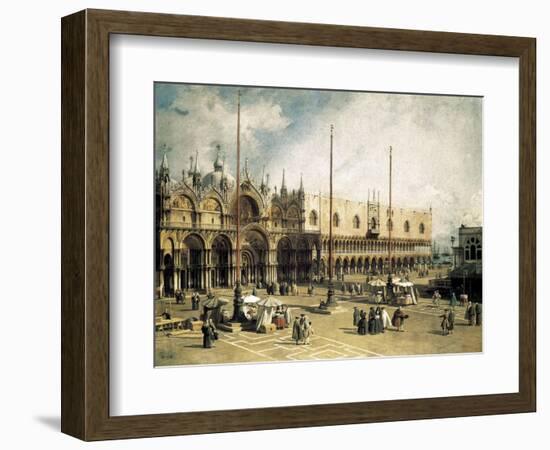 The Square of Saint Mark's, Venice (Piazza San Marco)-Canaletto-Framed Art Print