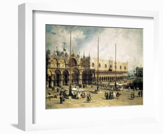 The Square of Saint Mark's, Venice (Piazza San Marco)-Canaletto-Framed Art Print