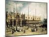 The Square of Saint Mark's, Venice (Piazza San Marco)-Canaletto-Mounted Art Print