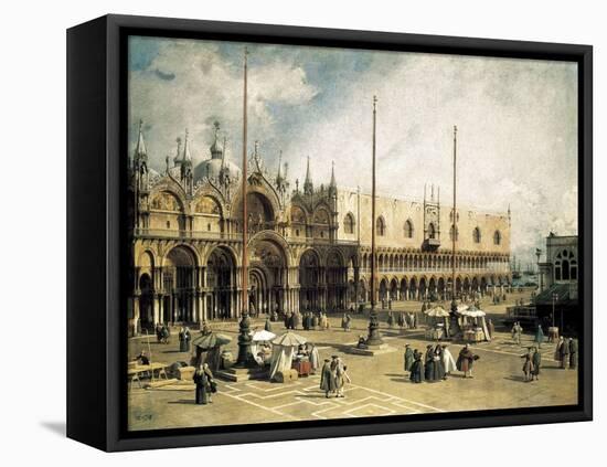 The Square of Saint Mark's, Venice (Piazza San Marco)-Canaletto-Framed Stretched Canvas