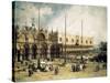The Square of Saint Mark's, Venice (Piazza San Marco)-Canaletto-Stretched Canvas