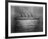 The Ss Titanic Seen at Night Whilst Visiting Cherbourg on the Evening of 10th April 1912-null-Framed Photographic Print