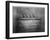 The Ss Titanic Seen at Night Whilst Visiting Cherbourg on the Evening of 10th April 1912-null-Framed Photographic Print