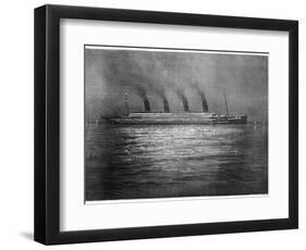 The Ss Titanic Seen at Night Whilst Visiting Cherbourg on the Evening of 10th April 1912-null-Framed Photographic Print