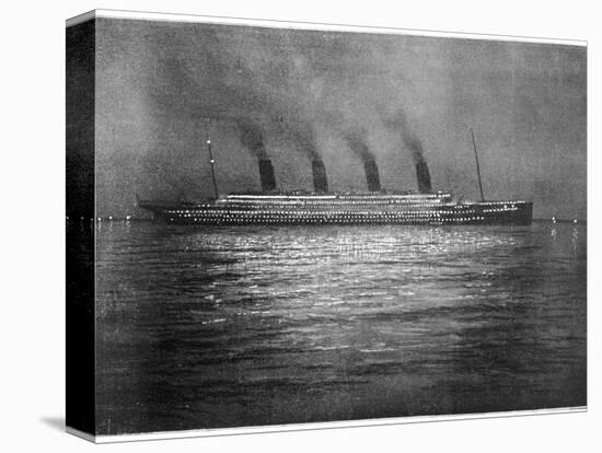 The Ss Titanic Seen at Night Whilst Visiting Cherbourg on the Evening of 10th April 1912-null-Stretched Canvas