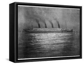 The Ss Titanic Seen at Night Whilst Visiting Cherbourg on the Evening of 10th April 1912-null-Framed Stretched Canvas