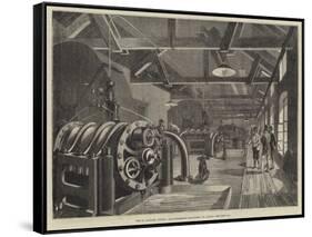 The St Gothard Tunnel, Air-Compressing Machinery at Airolo-null-Framed Stretched Canvas