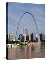 The St Louis Arch from the Mississippi River, Missouri, USA-Joe Restuccia III-Stretched Canvas