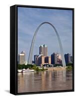 The St Louis Arch from the Mississippi River, Missouri, USA-Joe Restuccia III-Framed Stretched Canvas