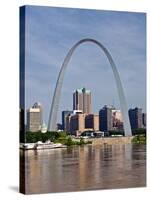 The St Louis Arch from the Mississippi River, Missouri, USA-Joe Restuccia III-Stretched Canvas