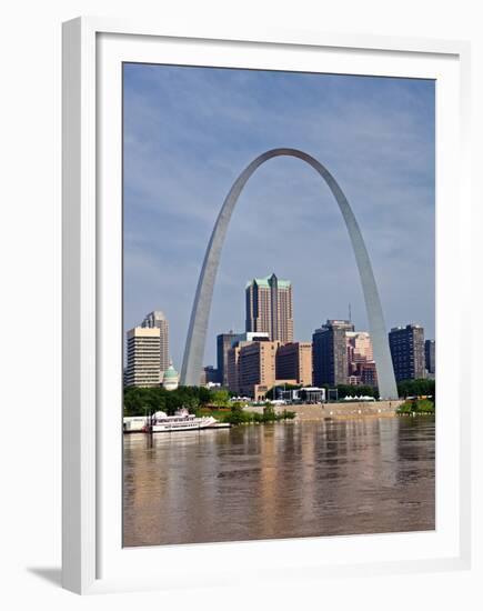 The St Louis Arch from the Mississippi River, Missouri, USA-Joe Restuccia III-Framed Premium Photographic Print