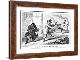 The Stag, the Bull, and the Bear, 19th Century-George Cruikshank-Framed Giclee Print