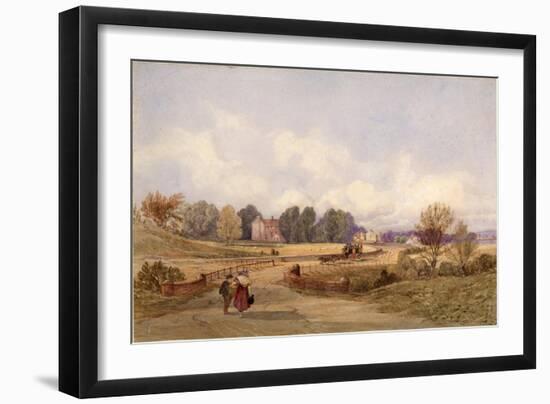 The Stage Coach Road (Northumberland) (Bodycolour, Pencil and W/C on Paper)-George Richardson-Framed Giclee Print