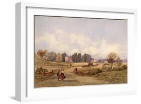 The Stage Coach Road (Northumberland) (Bodycolour, Pencil and W/C on Paper)-George Richardson-Framed Giclee Print