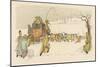 The Stagecoach Horses Pull Their Coach Through Heavy Snow-null-Mounted Art Print
