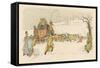 The Stagecoach Horses Pull Their Coach Through Heavy Snow-null-Framed Stretched Canvas