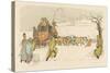 The Stagecoach Horses Pull Their Coach Through Heavy Snow-null-Stretched Canvas