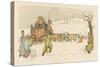 The Stagecoach Horses Pull Their Coach Through Heavy Snow-null-Stretched Canvas