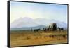 The Stagecoach in the Rockies-Albert Bierstadt-Framed Stretched Canvas