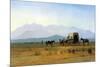 The Stagecoach in the Rockies-Albert Bierstadt-Mounted Premium Giclee Print