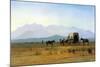 The Stagecoach in the Rockies-Albert Bierstadt-Mounted Art Print