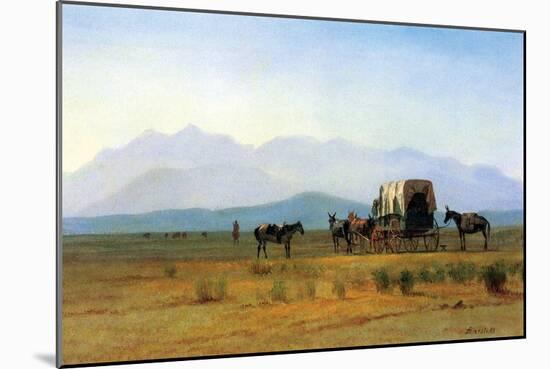 The Stagecoach in the Rockies-Albert Bierstadt-Mounted Art Print