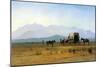 The Stagecoach in the Rockies-Albert Bierstadt-Mounted Art Print