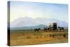 The Stagecoach in the Rockies-Albert Bierstadt-Stretched Canvas