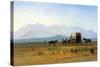 The Stagecoach in the Rockies-Albert Bierstadt-Stretched Canvas