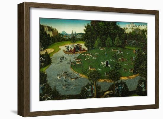 The Staghunt of Elector Fredrick the Wise of Saxony-Lucas Cranach the Elder-Framed Giclee Print