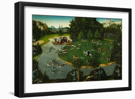 The Staghunt of Elector Fredrick the Wise of Saxony-Lucas Cranach the Elder-Framed Giclee Print