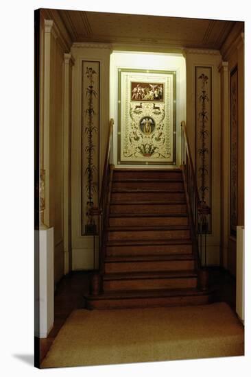 The Staircase in the Schinkel Pavillion Built for King Friedrich Wilhelm III-Karl Friedrich Schinkel-Stretched Canvas