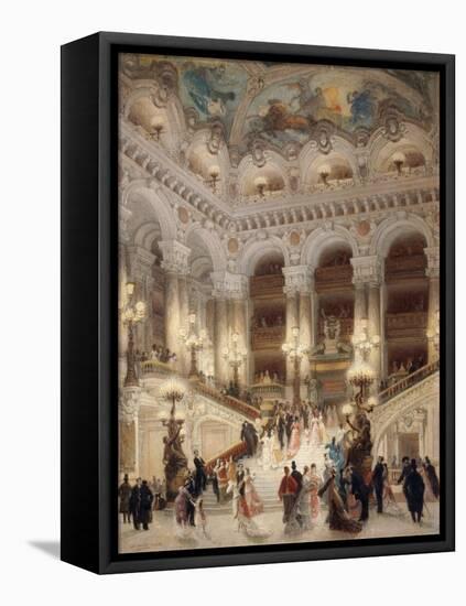 The Staircase of the New Opera of Paris-Louis Beroud-Framed Stretched Canvas