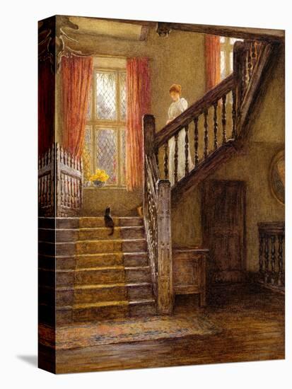 The Staircase, Whittington Court, Gloucestershire-Helen Allingham-Stretched Canvas