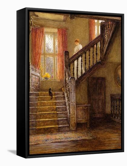 The Staircase, Whittington Court, Gloucestershire-Helen Allingham-Framed Stretched Canvas