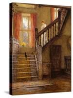 The Staircase, Whittington Court, Gloucestershire-Helen Allingham-Stretched Canvas